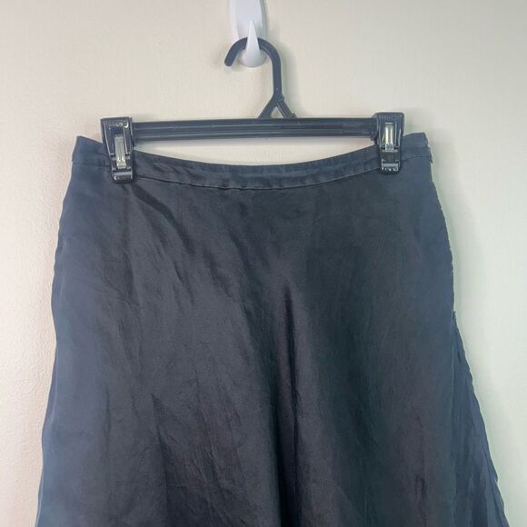 St. John Evening Black 100% Silk Bias Cut Skirt Size 6 Formal Midi Quiet Luxury - Picture 2 of 11